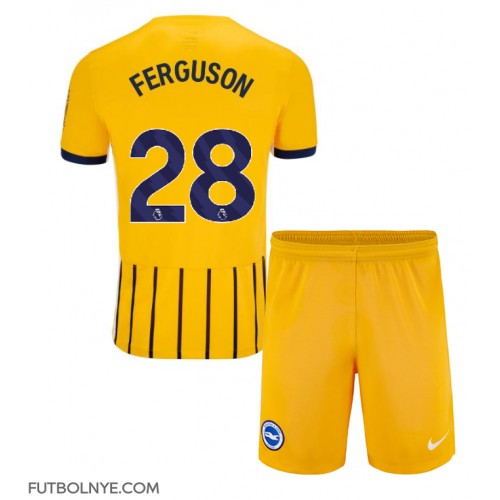 Camiseta Brighton Evan Ferguson #28 Visitante Equipación para niños 2024-25 manga corta (+ pantalones cortos)